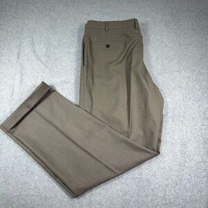 Lauren Ralph Lauren Dress Pants Mens fits 39x32 Tan Flat Front Polyester Rayon